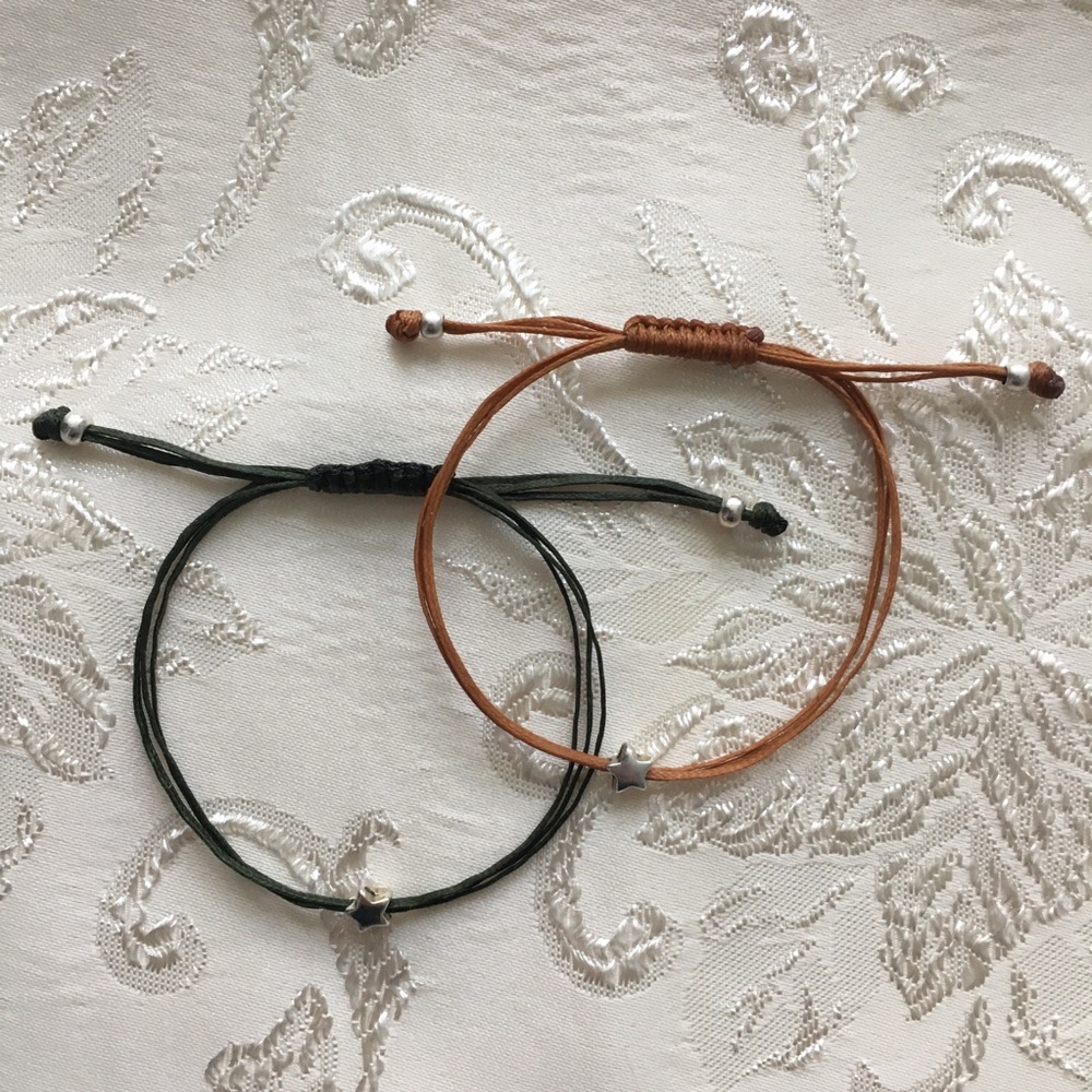 SET OF 2 Handmade Adjustable Star Bracelet